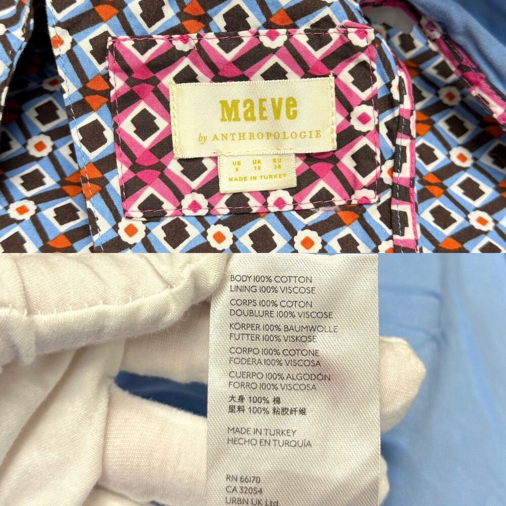 Maeve by Anthropologie Geometric Print Button Front Sleeveless A-Line Dress sz 6 - Picture 3 of 6